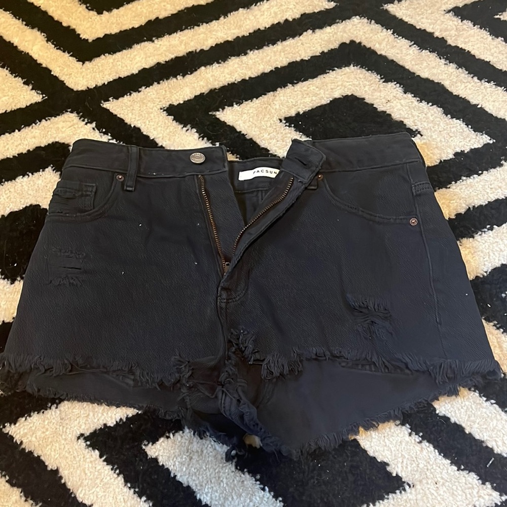 black jean shorts
